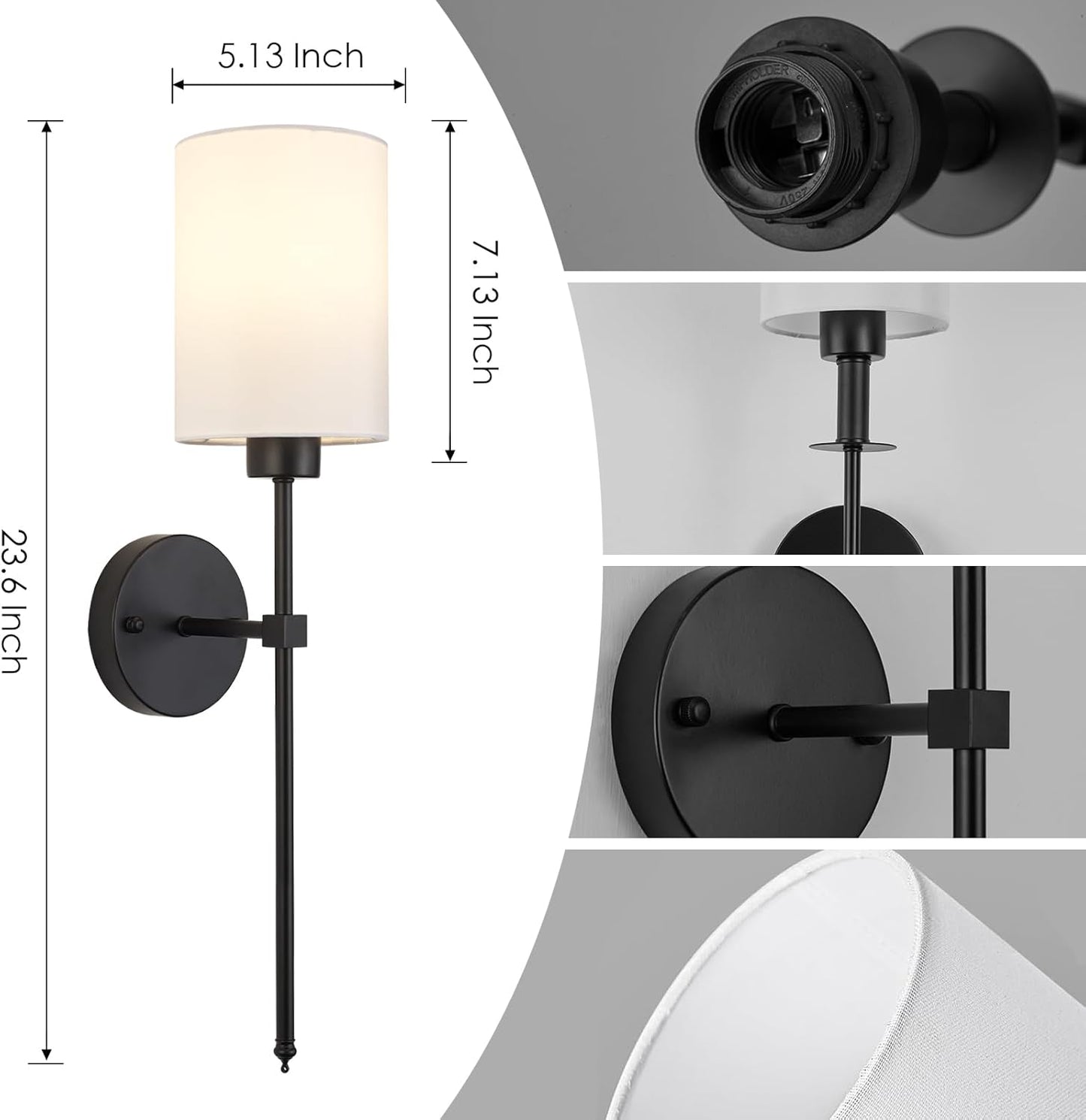 Battery Operated Wall Sconces Set of Two,Wireless Rechargeable Wall Light With Remote Control, Dimmable, Amber Light/Warm White/Natural White/Daylight/RGB, Timer,for Living Room,Bedroom,Entryway,Gold
