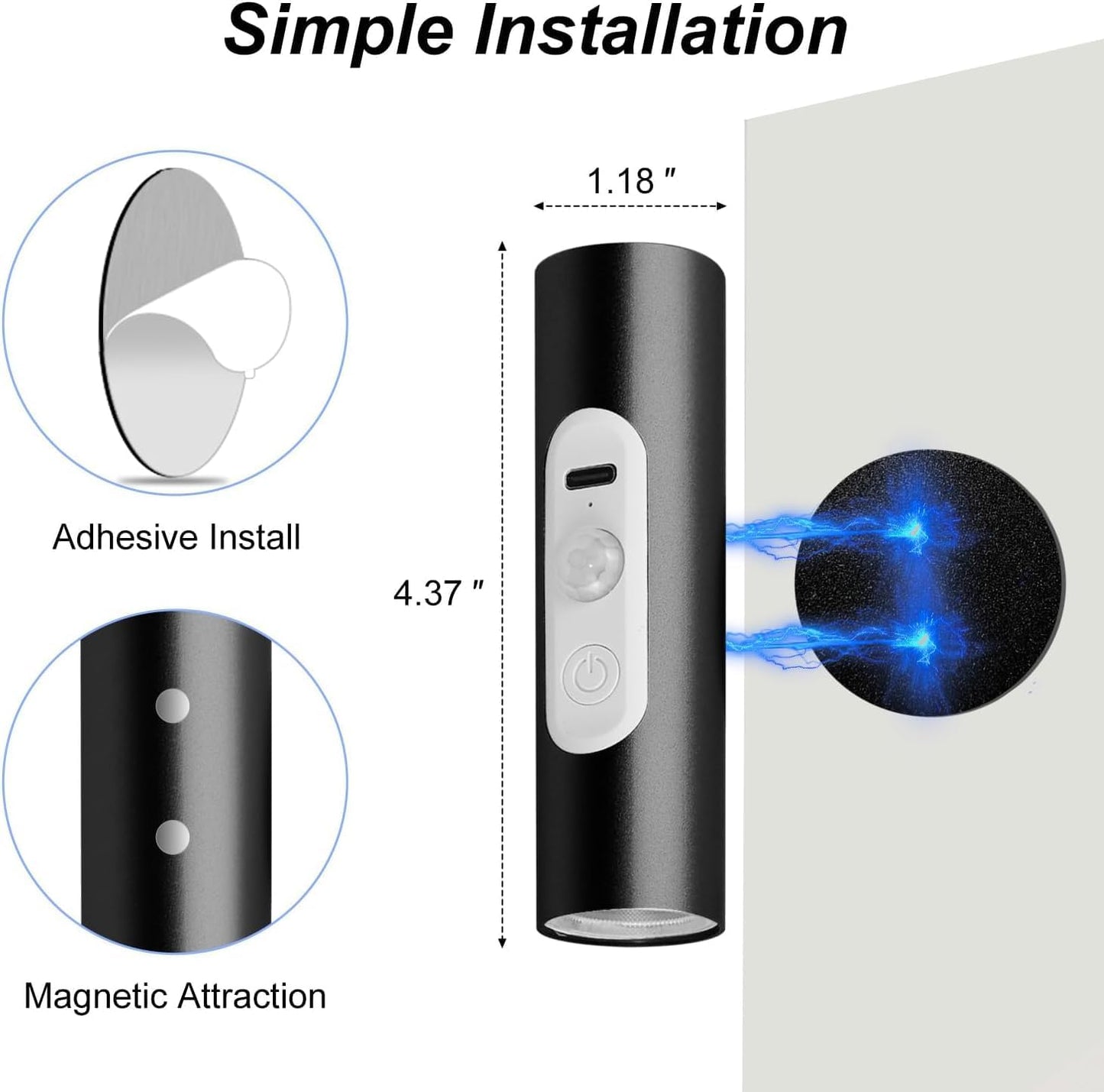 Battery Operated Wall Sconce Set of 2, Magnetic Stick on Wall Lights Rechargeable Motion Sensor Night Lights Indoor with Remote Control, Wireless Up and Down Wall Sconces, 3 Modes Dimmable, Aluminum