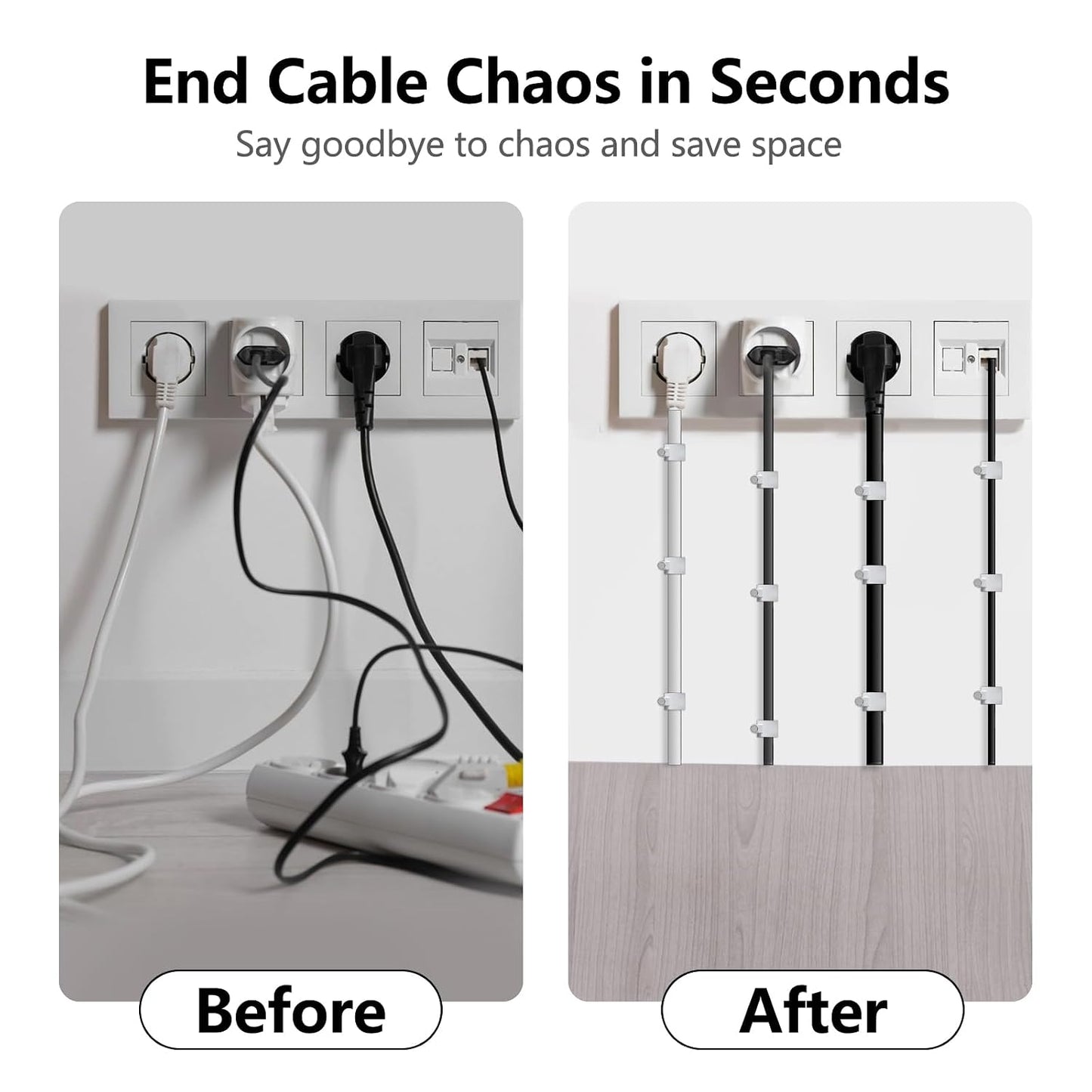 Jadaol Cable Clips 100Pcs 8mm Nail in Clips for Round Ethernet Cables Wall Clips Cable Tacks Electrical Wire TV Cable Speaker Wire Coax Clips Cable Nails for Cords Cat5/Cat5e/Cat6/Cat7 RJ45 Cord Clips