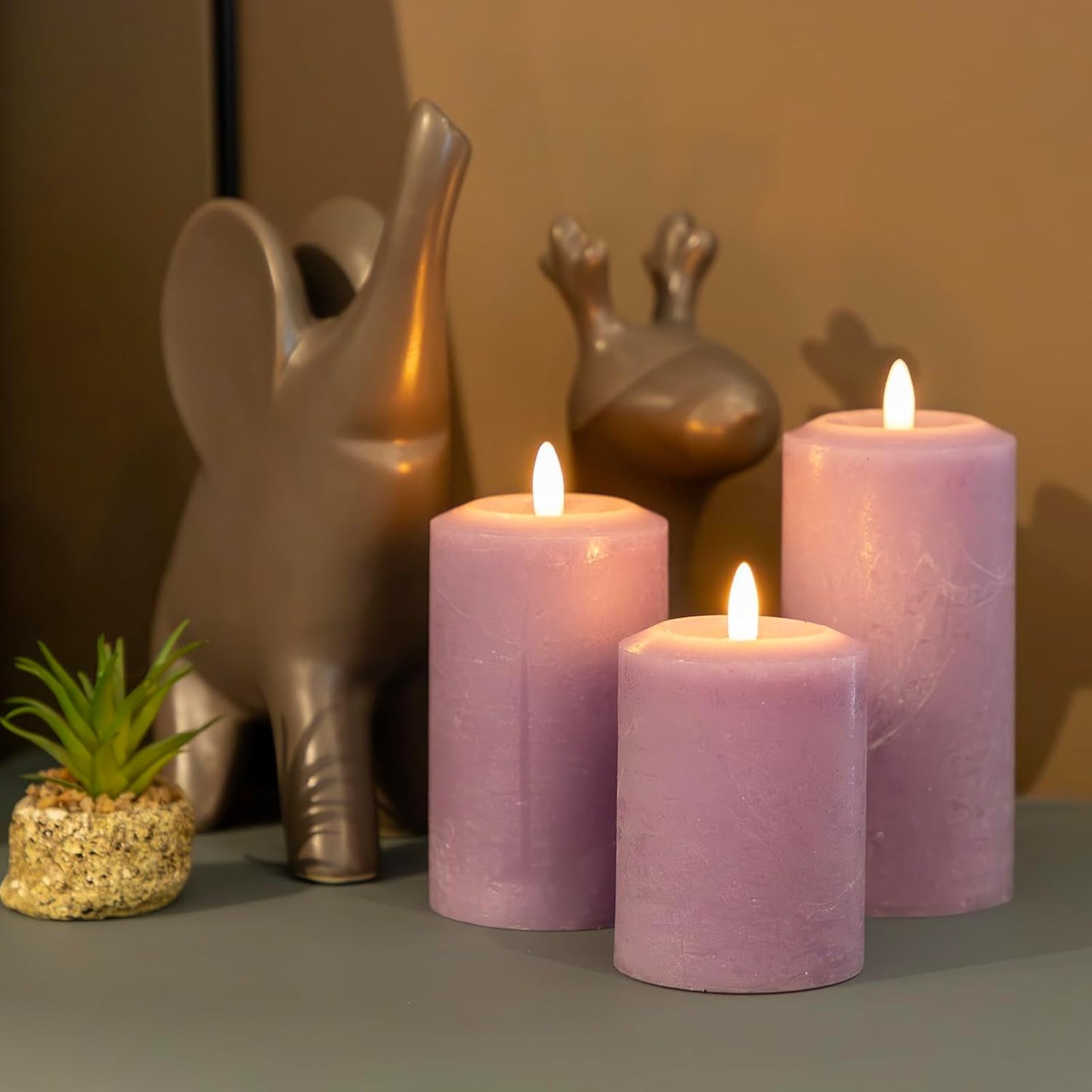 ANGELLOONG Flickering Flameless Candles, Realistic Battery Operated Candles with Remote and Timer, Set of 3 LED Candles for Room Fall Home Wedding Decor Centerpieces Table Party Valentines Decorations