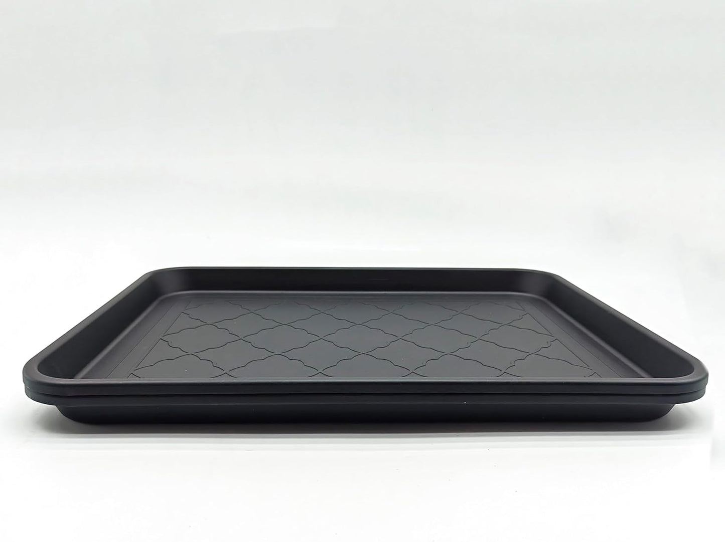 Small Boot Tray for Entryway Indoor, 2 Pack Wet Shoe Matt Tray for Floor Protection,Plastic Boot Mat w/Lip, Wet Shoe Mats for Mudroom (16.54in*12.6in*1.2in)