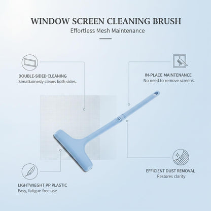 Home Window Care: Double-Sided Screen Cleaning Brush for in-Frame Mesh Maintenance, Durable PP Tool (1 Piece)