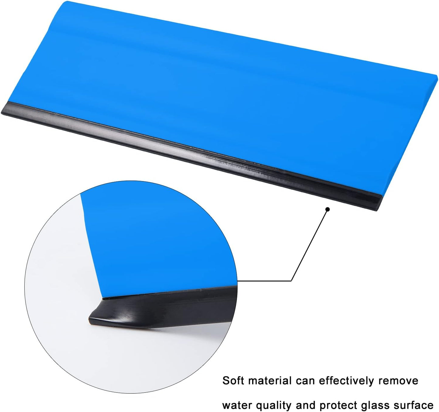 FOSHIO 6 Inch Rubber Squeegee for Kitchens, Glass, Shower and Car Windows, Pack of 3 (White)