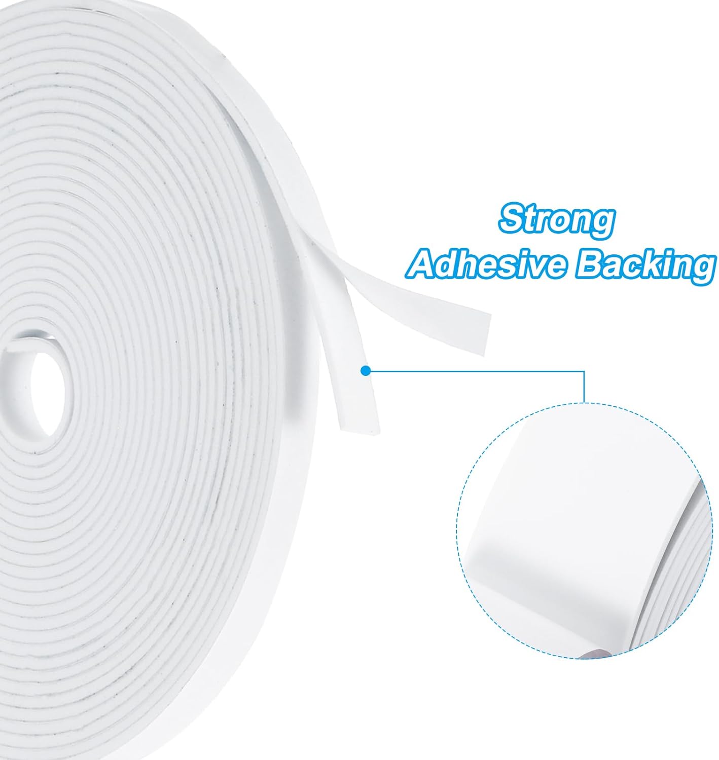PATIKIL Weather Stripping Door Seal Strip, 3/8 Inch x 1/4 Inch x 32 Ft Self Adhesive Soundproof High Density Foam Tape Insulation for Door Window Air Conditioning, White - Colors A