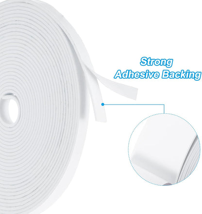 PATIKIL Weather Stripping Door Seal Strip, 3/8 Inch x 1/4 Inch x 32 Ft Self Adhesive Soundproof High Density Foam Tape Insulation for Door Window Air Conditioning, White - Colors A