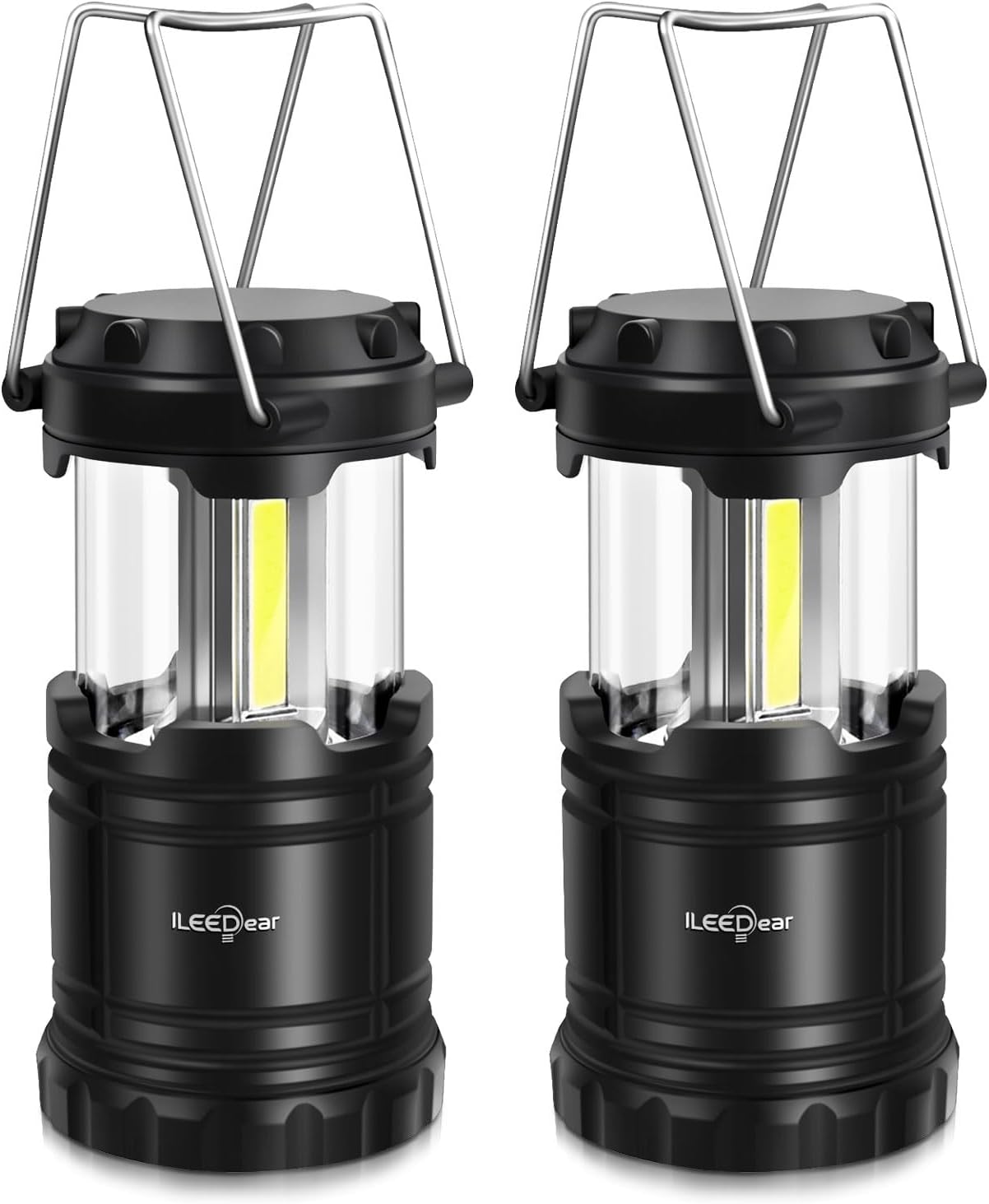 LED Camping Lantern, Battery Operated Lights, Adjustable Brightness for Camping, Emergencies, Power Outages, Outdoor Collapsible Lanterns, 2 Pack