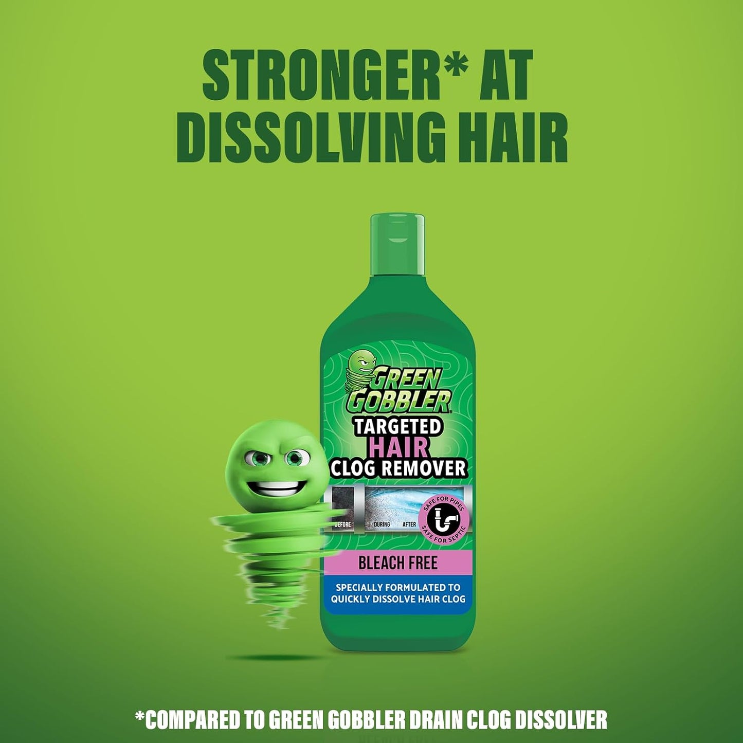 Green Gobbler Hair Drain Clog Remover | Formulated to Quickly Dissolve Hair Clogs
