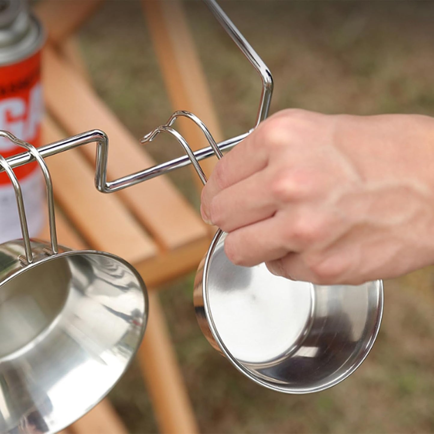 Outdoor Camping Picnics Trash Bag Holder Stainless Iron Kitchen Household Garbage Hanging Storage Rack Stand Outdoors Table Trash Bag Bracket