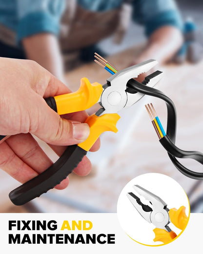 27-Pcs Household Tool Set with Case - Home, Auto, Garage | For men, women in dorm, office, garage. Has hammer, screwdrivers, pliers, tape. Compact, portable, for everyday fixes.