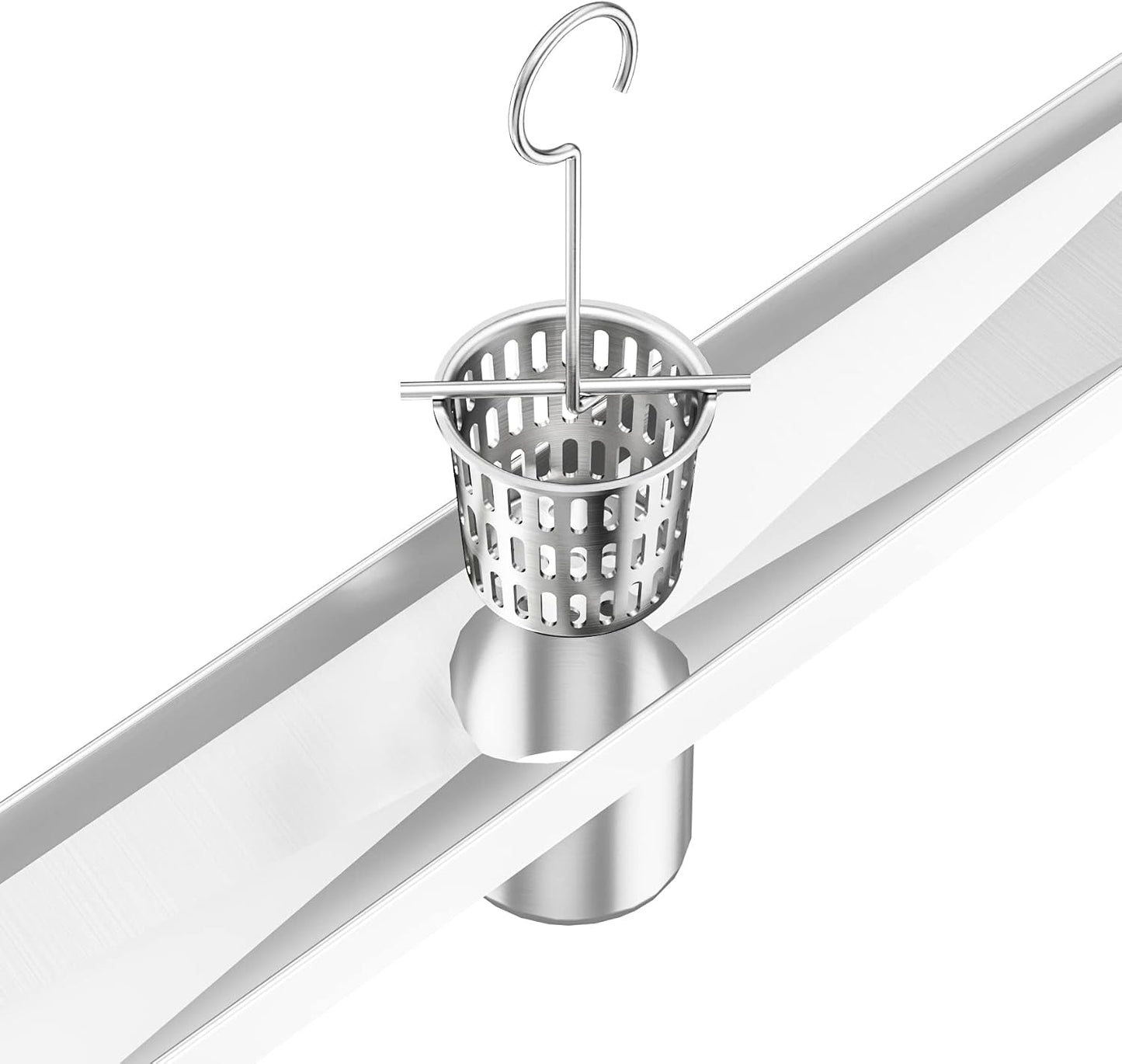 Neodrain Shower Drain Hair Catcher – Stainless Steel Hair & Debris Strainer with Lifting Hook, Hair Trap Filter Basket for Bathroom Drains, Reusable Hair Strainer for Clog-Free Drains