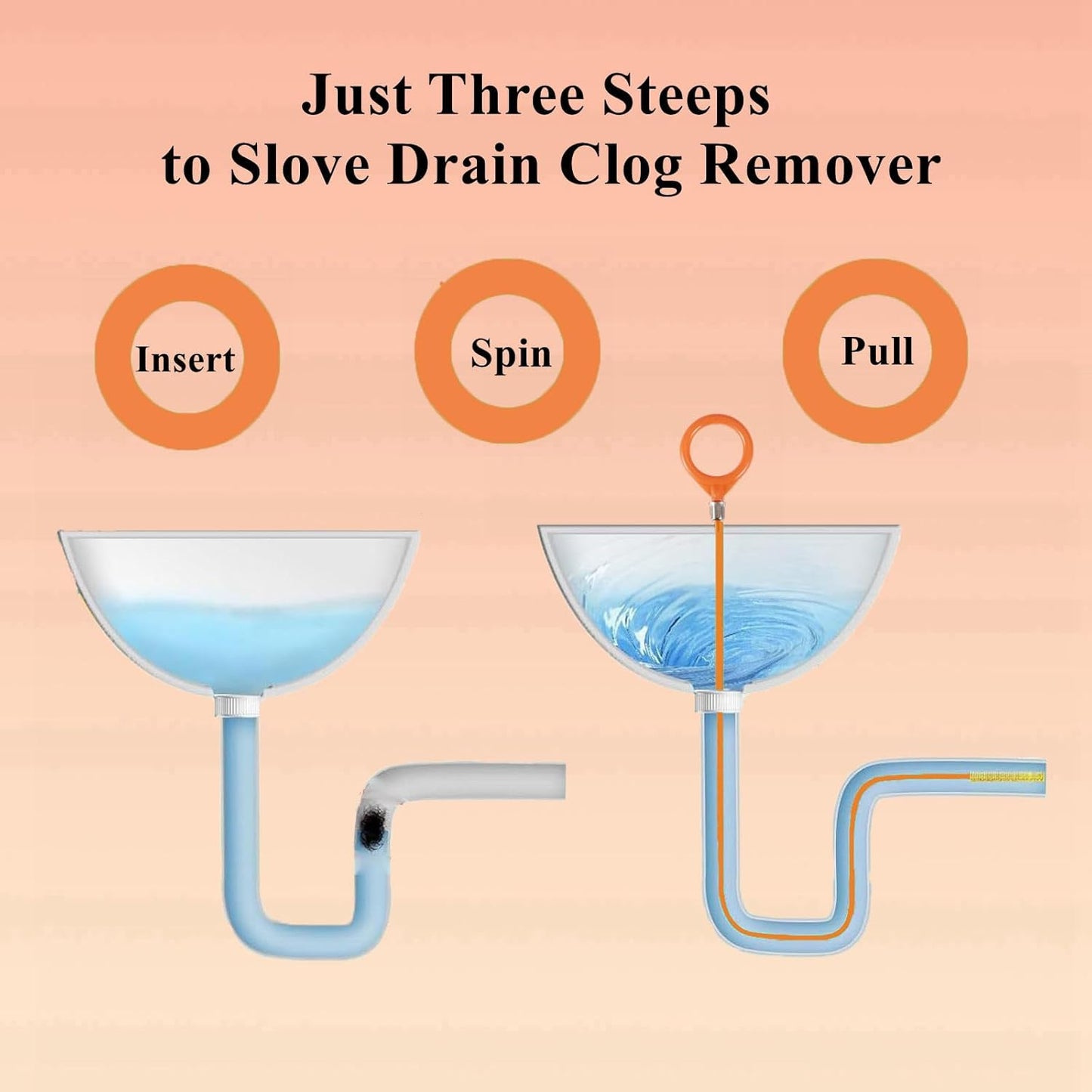 35 Inch Drain Snake Hair Clog Remover Tool, Long Flexible Anti-Break Steel Plumbing Snake, for Bathroom Sink, Shower, Tub, Pipe Drain (4 Pack)