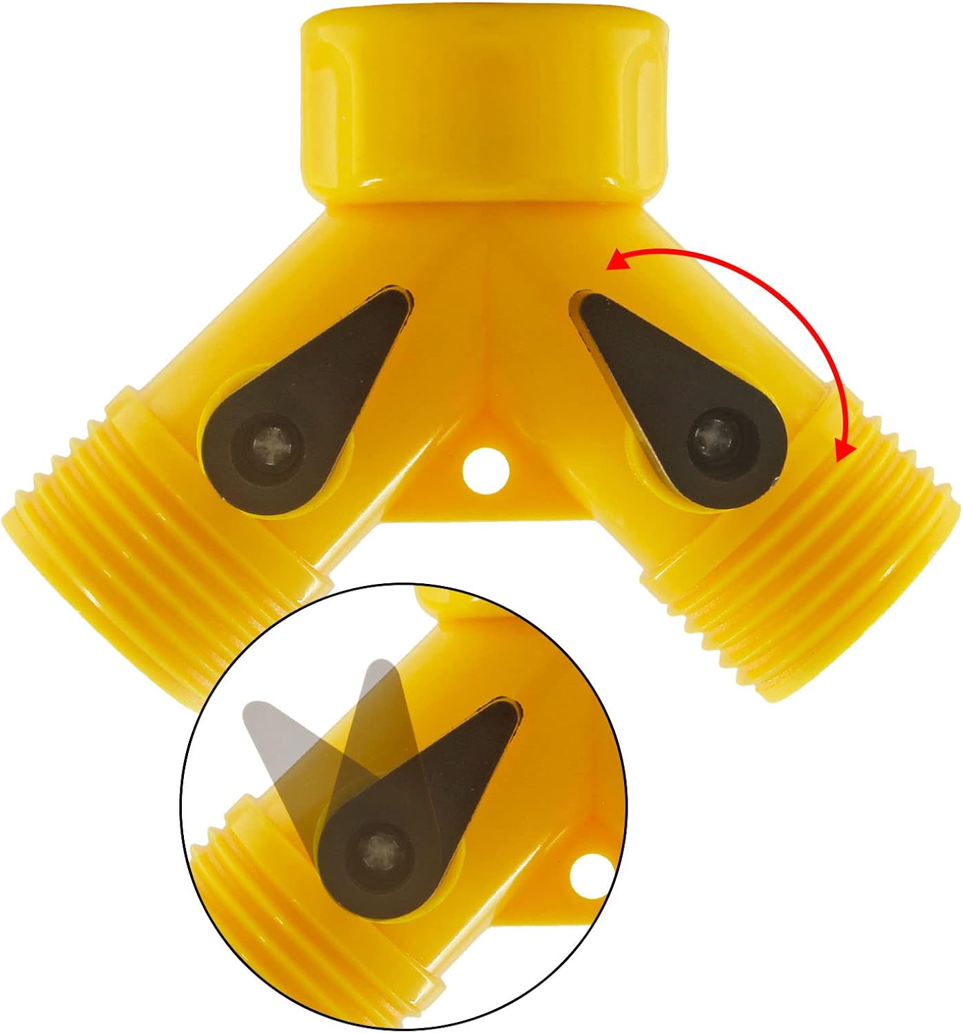 6 Pcs 2 Way Hose Adapter Y Valve Garden Hose Connector, Green | Non Rust Spigot Faucet Adapter, 3/4 Garden Hose Y Connectors, Plastic Hose Splitter, Faucet Watering Shut Off Valves