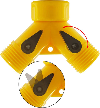 6 Pcs 2 Way Hose Adapter Y Valve Garden Hose Connector, Green | Non Rust Spigot Faucet Adapter, 3/4 Garden Hose Y Connectors, Plastic Hose Splitter, Faucet Watering Shut Off Valves