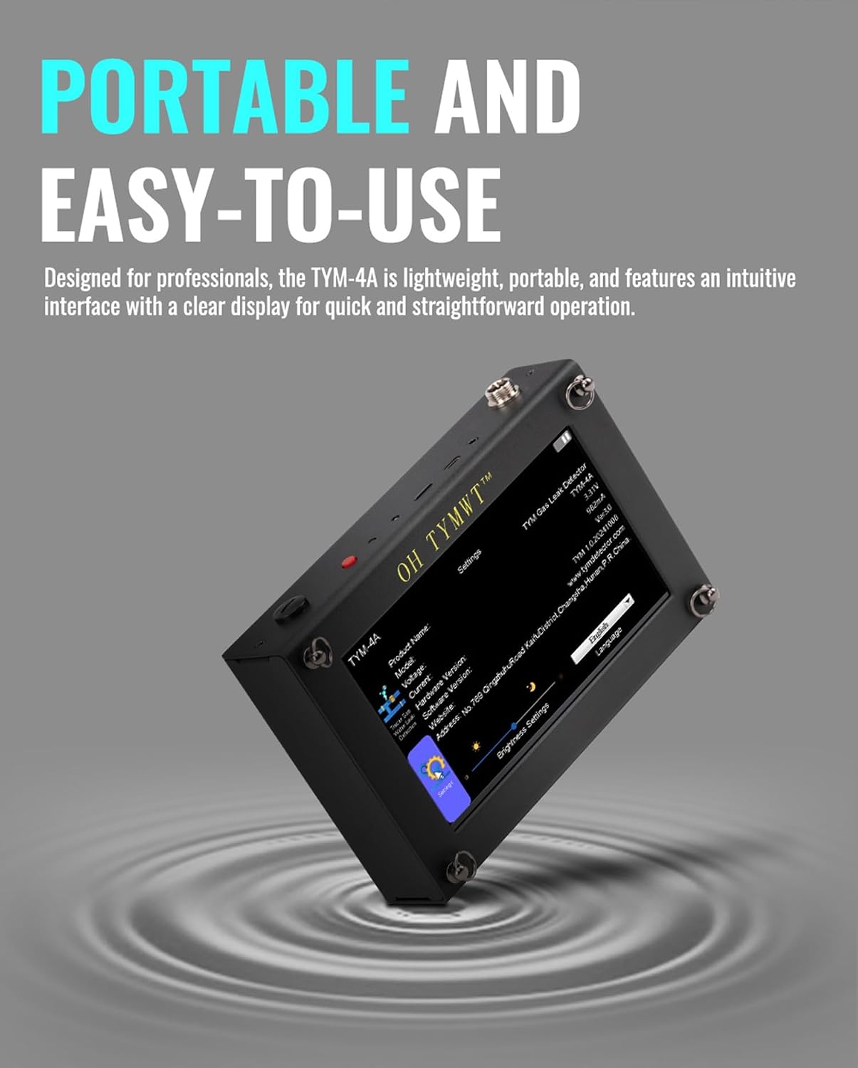 Al Water Leak Detector, Indoor Wall/Ground Under Slab Pipe Leak - TYM-3A | 2 Sensors, 0.5m/1.64ft, 100Hz-8000Hz, 15 Hours