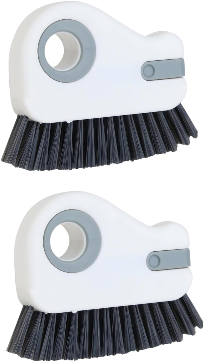 Window Track Cleaning Brush, 2-in-1 Groove Cleaner Brush - Deep Clean & Scratch-Free for Sliding Door Tracks, Shower Door Sills & Household Narrow Gaps (2-Pack, Gray)