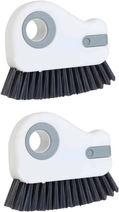 Window Track Cleaning Brush, 2-in-1 Groove Cleaner Brush - Deep Clean & Scratch-Free for Sliding Door Tracks, Shower Door Sills & Household Narrow Gaps (2-Pack, Gray)