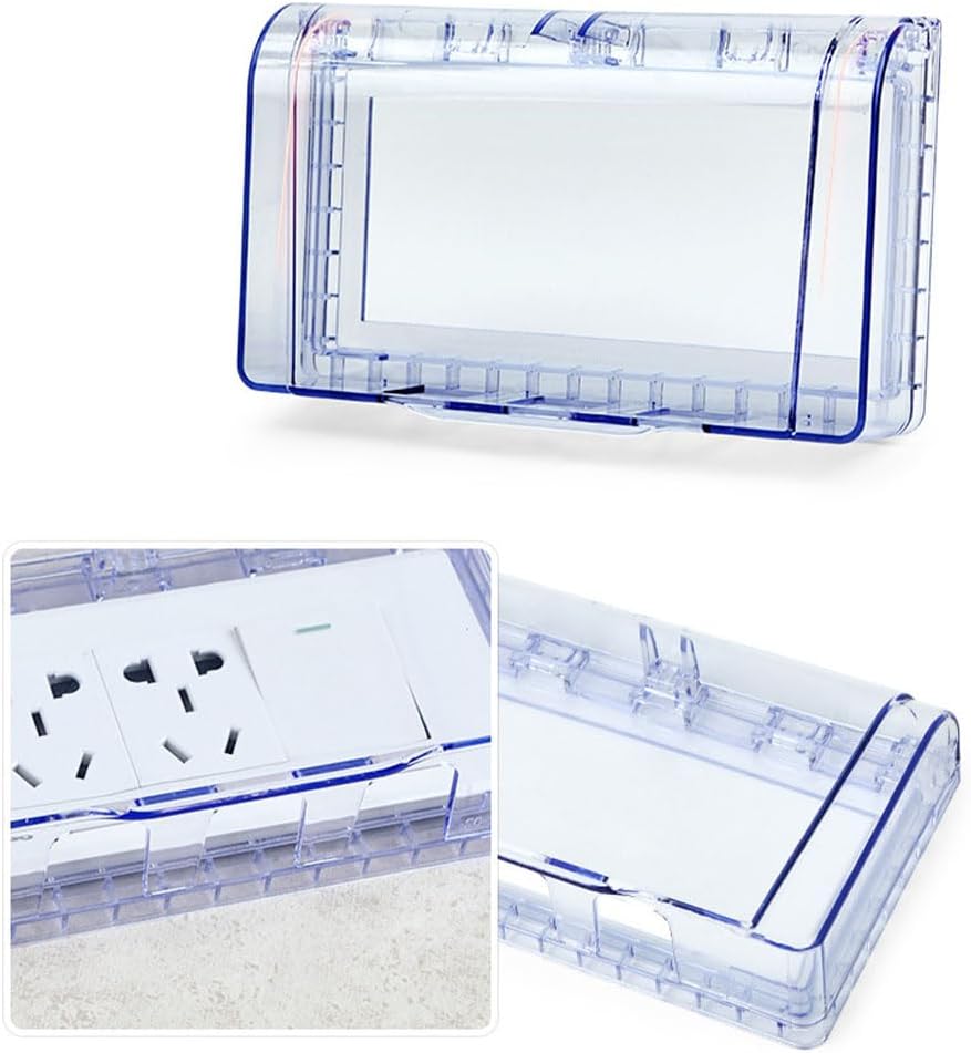 Fielect Weatherproof in Use Outlet Cover Plug Receptacle Protector for Retrofit Siding Construction Blue 118 Type 2Pcs