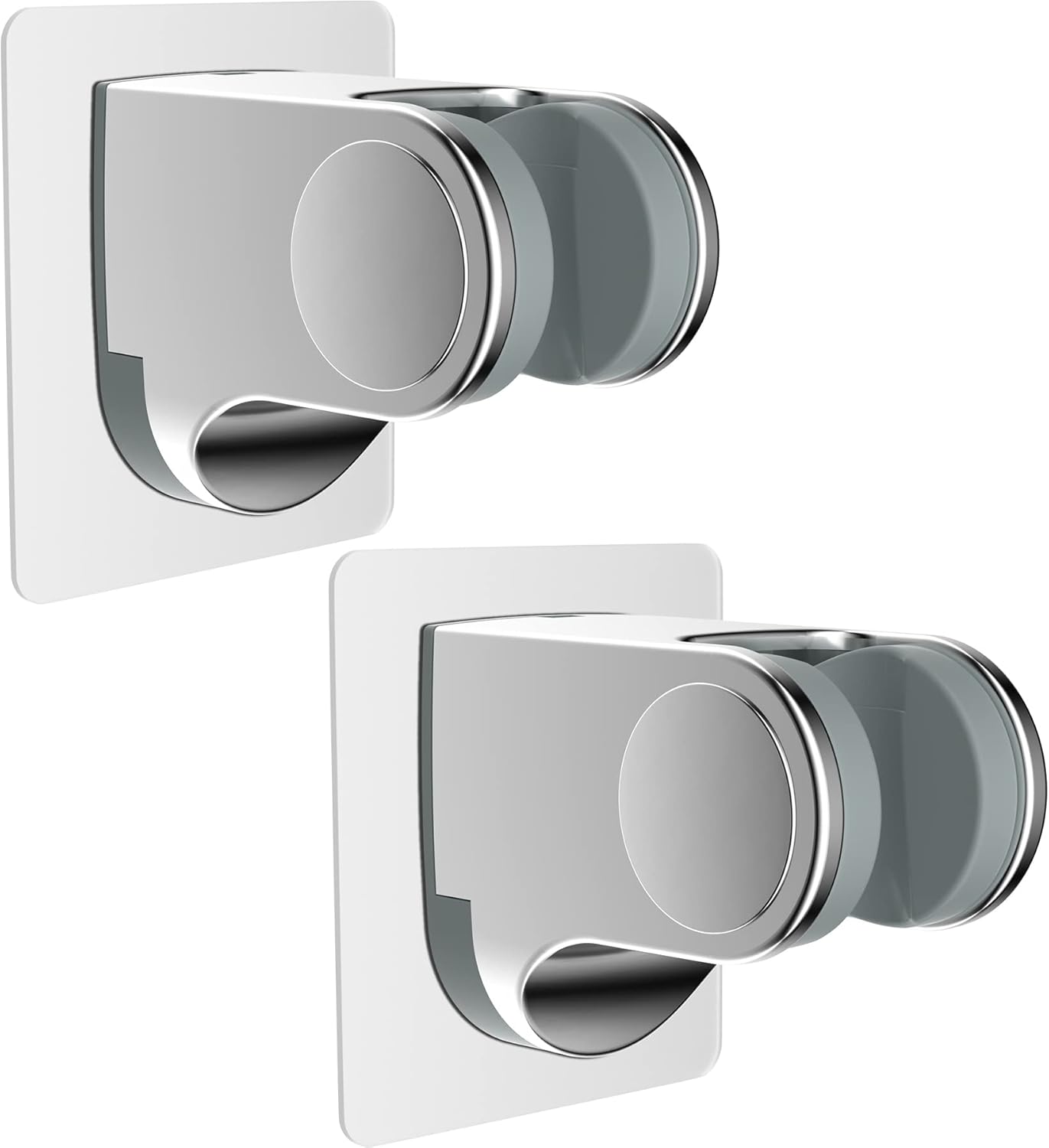 Hibbent Shower Head Holder, Strong Adhesive, Waterproof, Height Adjustable, Wall Mount, No Drilling, Matte Black
