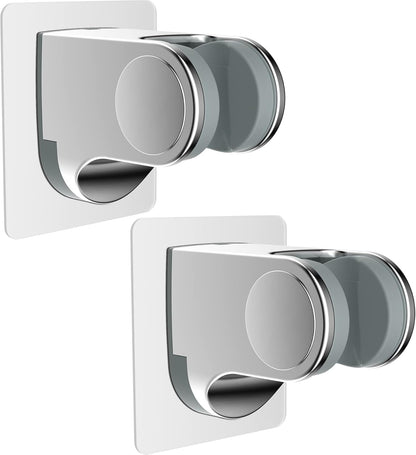 Hibbent Shower Head Holder, Strong Adhesive, Waterproof, Height Adjustable, Wall Mount, No Drilling, Matte Black