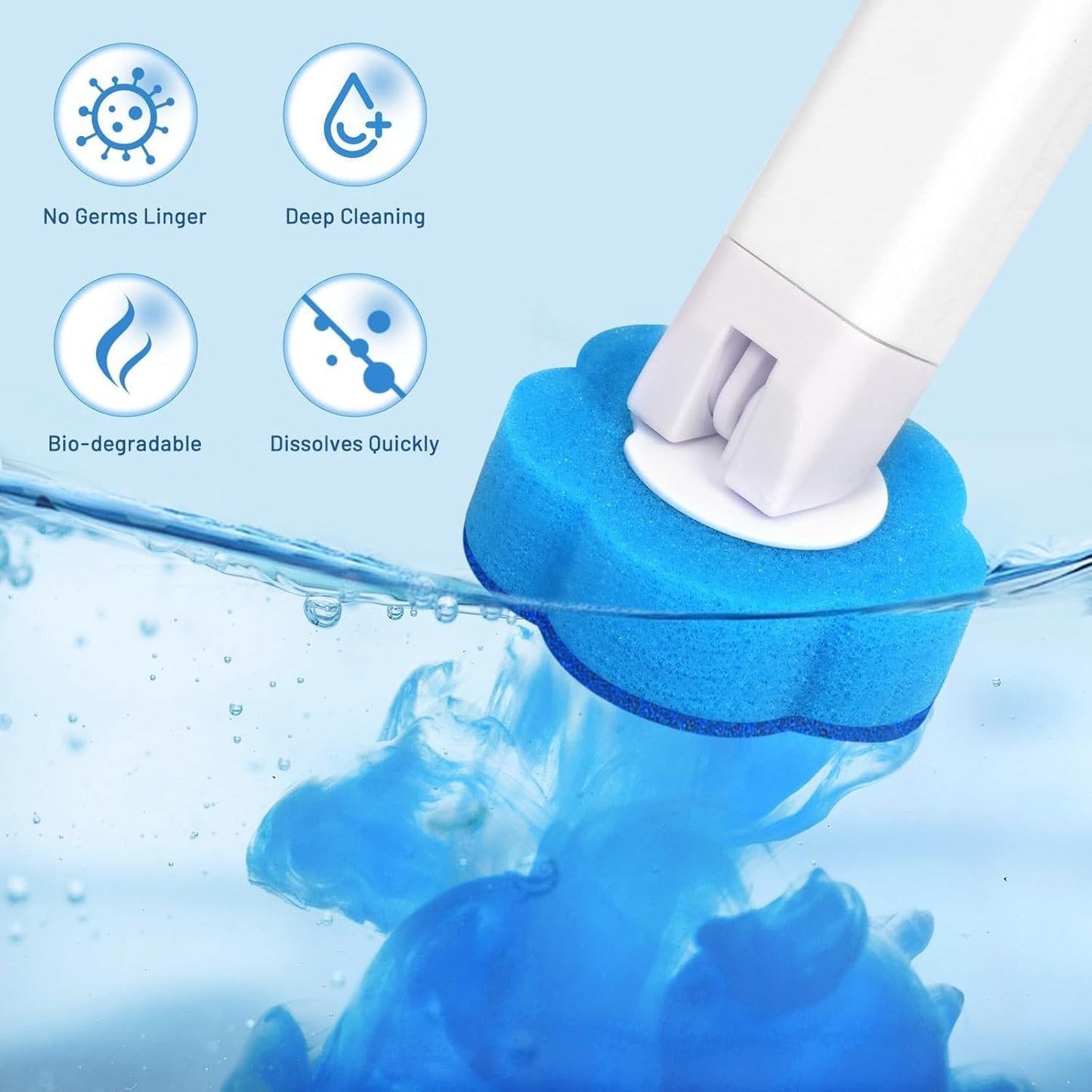 Disposable Toilet Brush with Holder, Disposable Toilet Cleaning System with 36 Refills, Toilet Wand Kit for Bathroom Toilet Cleaning (Disposable Toilet Brush)