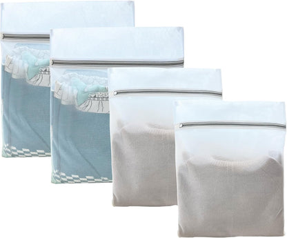 4 Pcs Mesh Laundry Bags for Delicates (2 Large +2 Medium) | Durable, Safe Wash Bags for Washing Machine & Dryer, Reliable zipper, Versatile for Multiple Uses