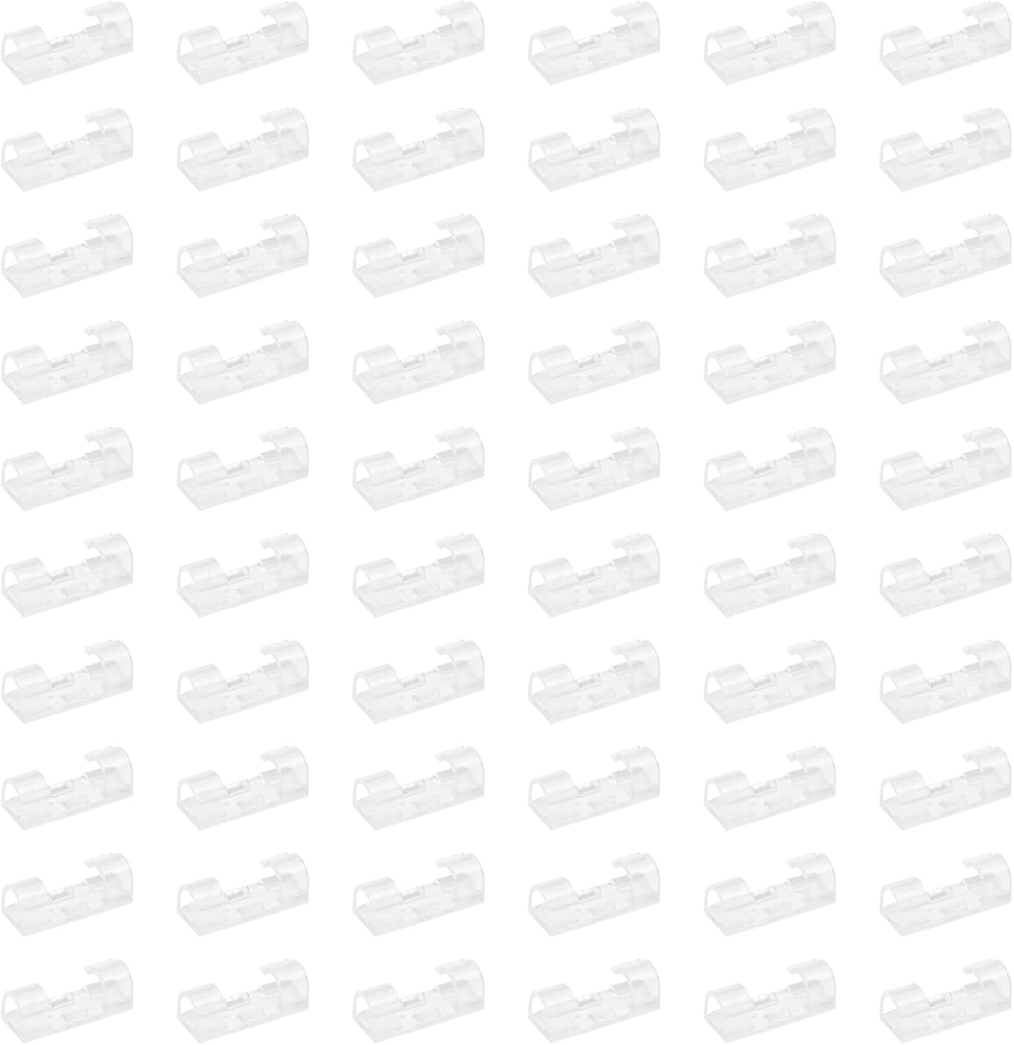 60PCS Clear Cable Clips with Self-Adhesive, Cable Organizer and Holder Finisher Wire Clamp Sticky Cord Cable Management Clips for Ethernet/TV/PV Wire on Wall, Under Desk, Home Office