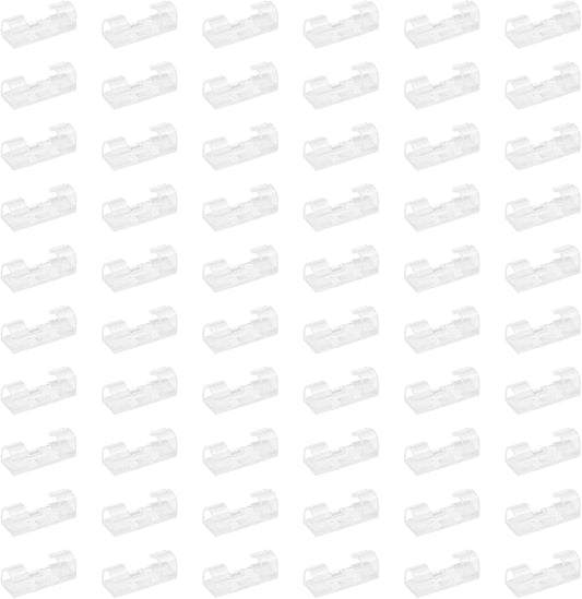 60PCS Clear Cable Clips with Self-Adhesive, Cable Organizer and Holder Finisher Wire Clamp Sticky Cord Cable Management Clips for Ethernet/TV/PV Wire on Wall, Under Desk, Home Office