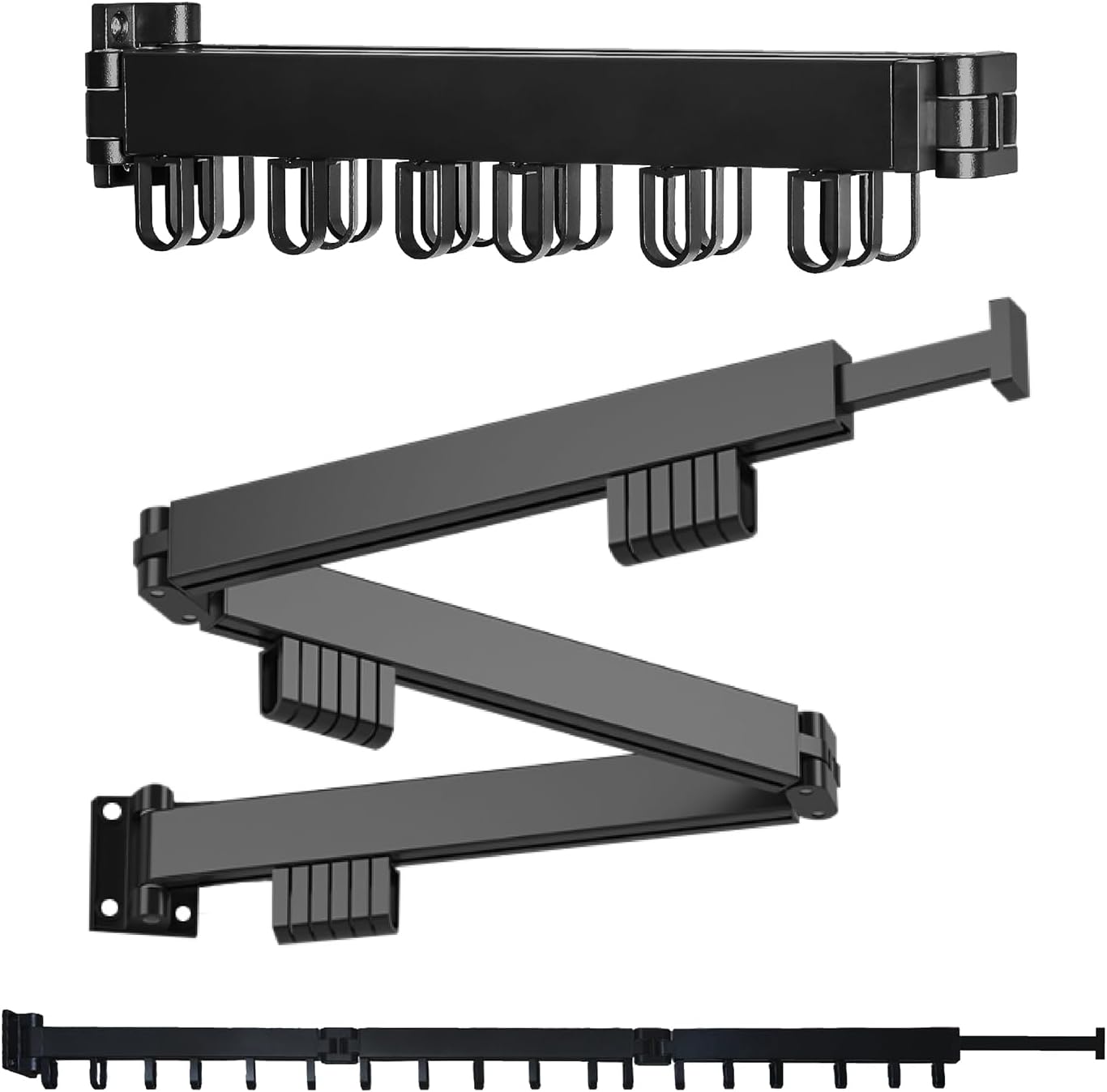 Foldable Wall Mounted Clothes Drying Rack – Heavy Duty Collapsible Laundry Rack with Hooks for Indoor/Outdoor Use, Perfect for Small Apartments and Space Saving Drying Needs