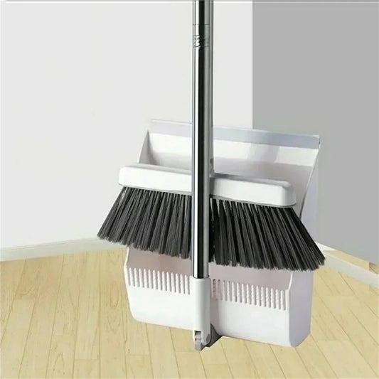 2PCS/Set Broom and Scoop Set Folding Dustpan High-end Bathroom Water Wiper to Sweep Brush Garbage Squeegee Home Cleaning for Home Kitchen Shop(Blue-2PCS)