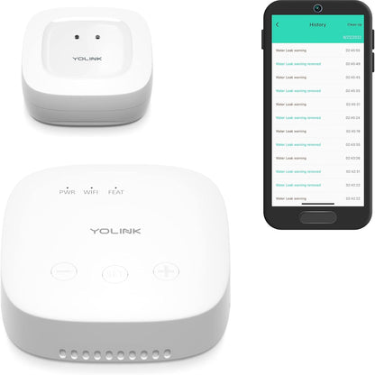 YoLink Smart Home Starter Kit: SpeakerHub & Water Leak Sensor 4 with 105dB Audio Alarm 2-Pack, SMS/Text, Email & Push Notifications, Freeze Warning, LoRa Up to 1/4 Mile Open-Air Range, w/Alexa, IFTTT