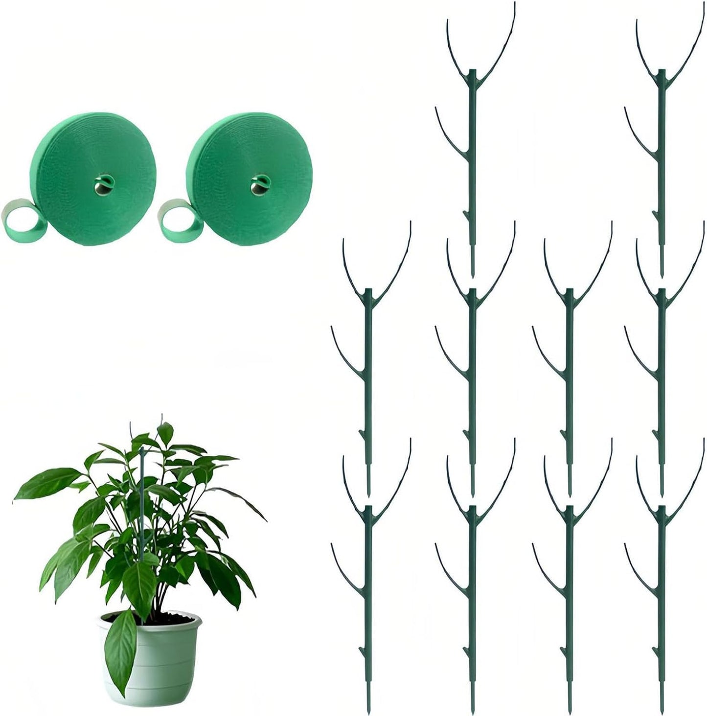 Plant Support Stakes for Climbing Plants, Stackable, Indoor Outdoor Use, Monstera Philodendron Pothos (10inch-10PCS)
