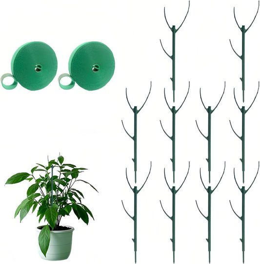 Plant Support Stakes for Climbing Plants, Stackable, Indoor Outdoor Use, Monstera Philodendron Pothos (10inch-10PCS)