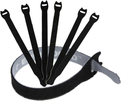 Cable Clips 3M Adhesive, Multipurpose Wire Clamps for Cable Management and Cable Runs - 50 Pack Black Bundled with 10 Reusable Cable Ties