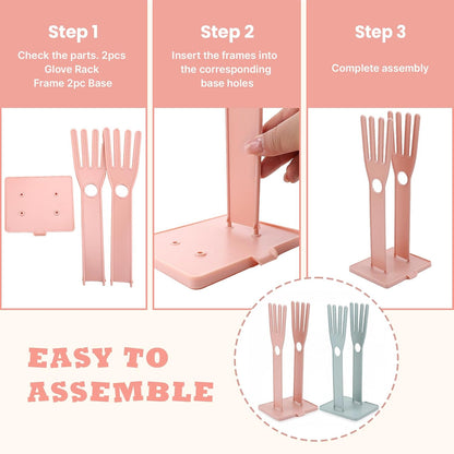 2 Pcs Reusable Kitchen Gloves Holder, Rubber Glove Clothes Drying Rack Plastic Washing Sink Holder Stand Towel Hanger, Dishwashing Glove Rack Sink Side Organizer Holder