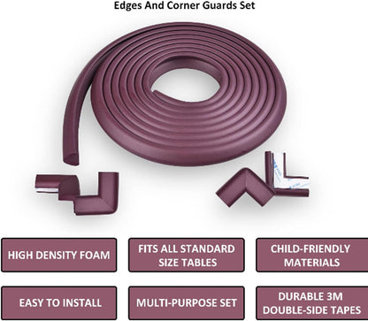 Baby Proofing Edge and Corner Guards, (16.4ft Edge + 4 Corners) Safety Furniture Bumper, Baby Corner Protector for Fireplace, Table, Stair, Cabinet, 3M Adhesive, White