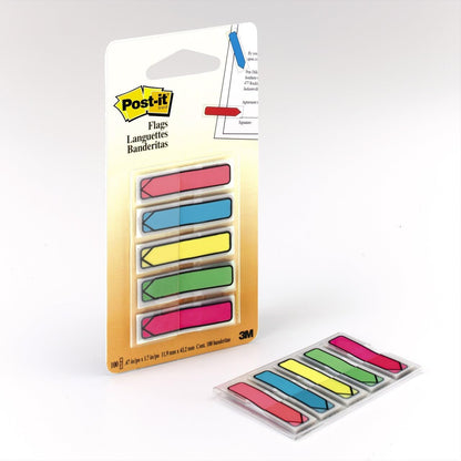 Post-it Arrow Flags, 0.47 x 1.7 in, Bright Colors, 1 Dispenser, 100 Flags | Removable Page Markers for Planners, Journals, and Calendars