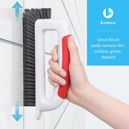 Lumkew Grout Cleaner Brush for Floors Tile Corner, V Shape Stiff Scrubber Cleaning Bathroom Shower, Blue,1 Pcs
