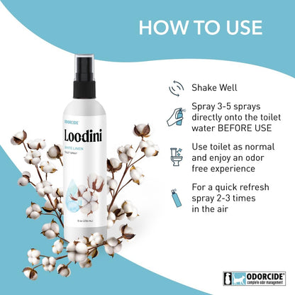 Odorcide Loo-Dini Lavender Vanilla 8oz Toilet Spray & Bathroom Spray – Use This Bathroom Spray Odor Eliminator Before You Go – Poop Spray For Toilet and Bathroom Air Freshener & Bathroom Deodorizer