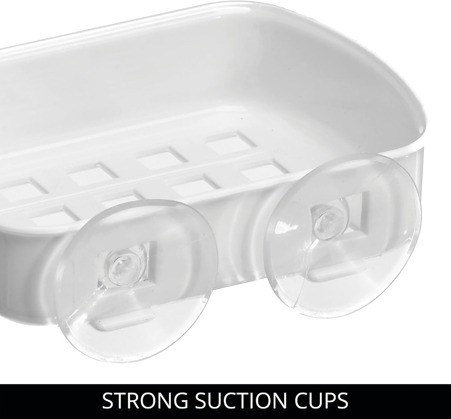 iDesign BPA-Free Plastic Suction Bar Soap Dish - 5.25" x 4" x 2", Clear,19600