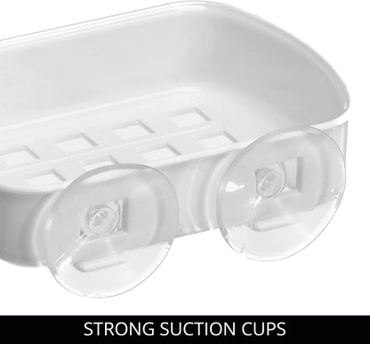 iDesign BPA-Free Plastic Suction Bar Soap Dish - 5.25" x 4" x 2", Clear,19600