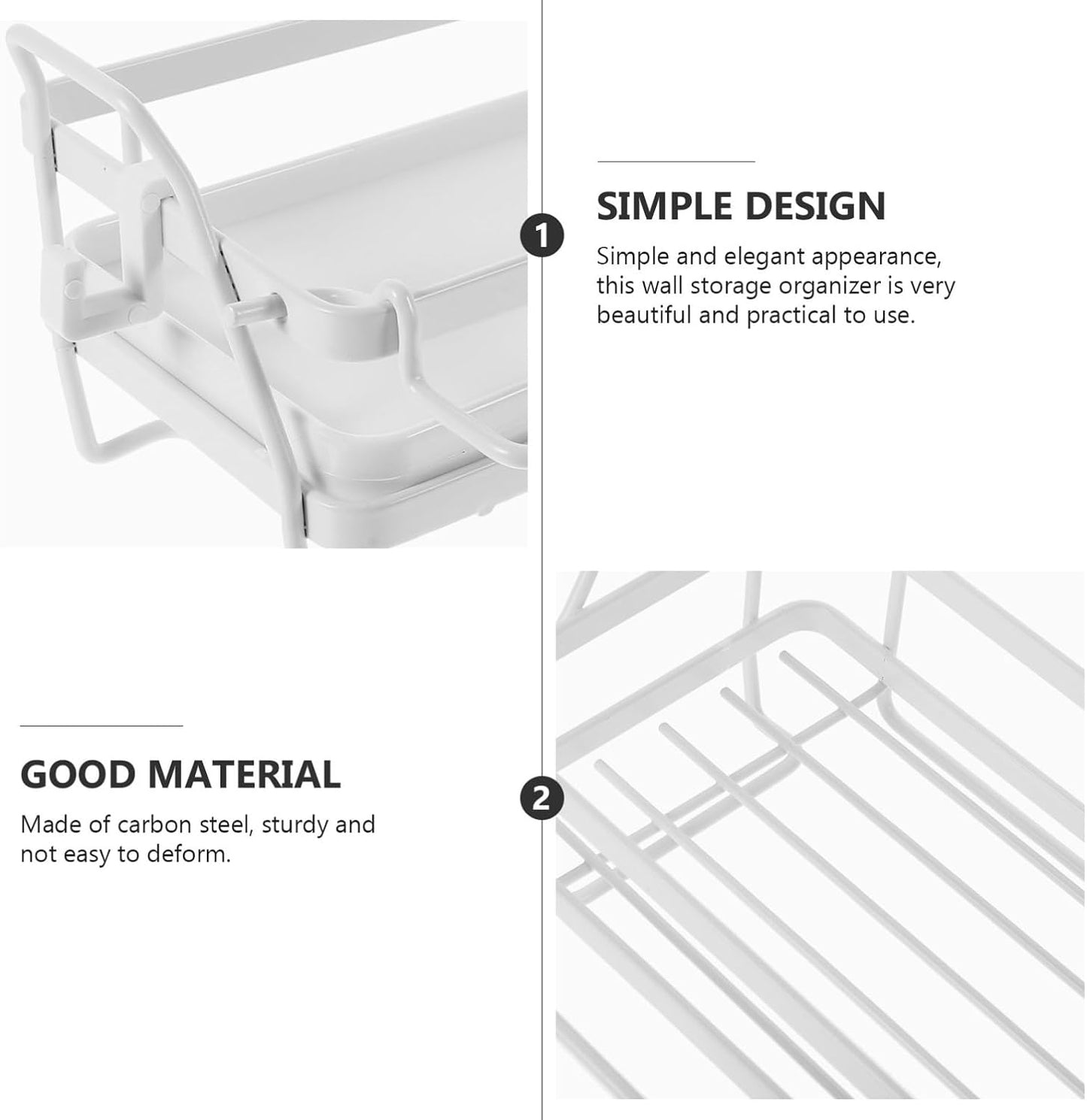 TOYANDONA Wall Mounted Kitchen Shelf Organizer for Sponge and Spice Rack, Stainless Steel No Drilling Draining Storage Rack for Kitchen Sink Cleaning Cloth Holder