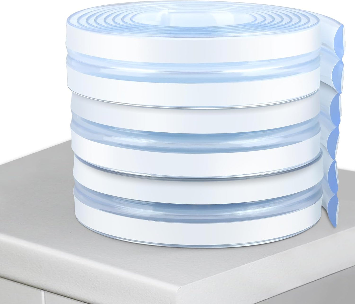 Baby Proofing, 0.6in Edge Protector Strip Clear, Thickened Silicone Soft Corner Protectors with Upgraded Pre-Taped Strong Adhesive, 6.6ft Edge Protectors for Sharp Corners of Cabinets, Tables, Drawers