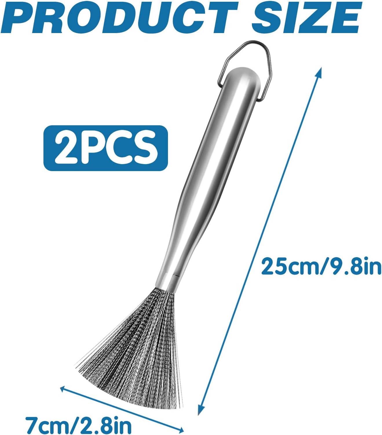 Stainless Steel Wool Scrubber with 2 Replacement Pads - Clean Metal Pans, Pots, Grills & More