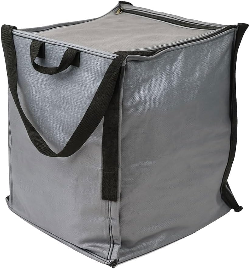 DURASACK XL 48-Gallon Zipper Top Heavy Duty Storage Tote Bags, Black | Rugged Woven Polypropylene Moving Bag, Reusable Self-Standing Design, Holds up to 500 Pounds