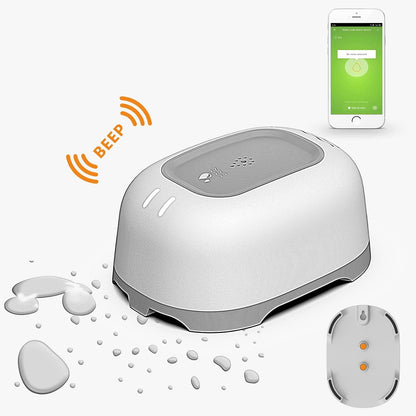 Water Alarm Sensor with 80dB Loud Sound WiFi Leak Detector, Overflow Leak Alarm, Remote Monitoring leaker for Water Heater Basement Sewage Pump, TUYA/Smart Life APP Notification