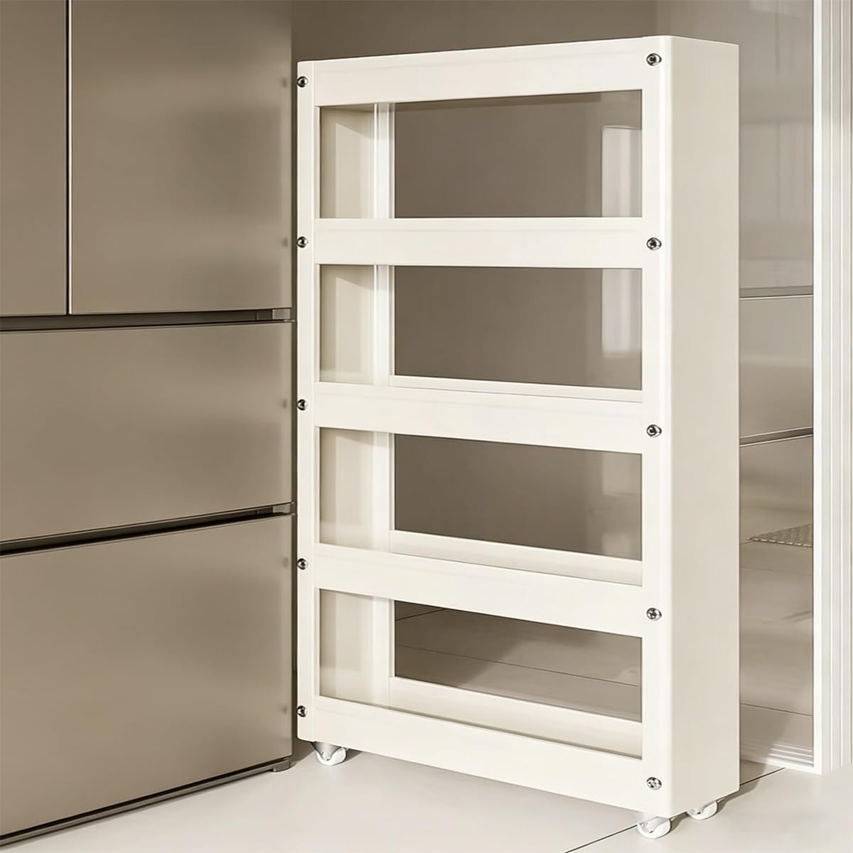 Slim Storage Cart with Multi-Width Options, Carbon Steel Rolling Utility Cart, Narrow Gap Organizer for Kitchen Next to Fridge, Bathroom, Laundry Room(Gray 6-Tier 5.9" W x 66.9" H) - Colors A