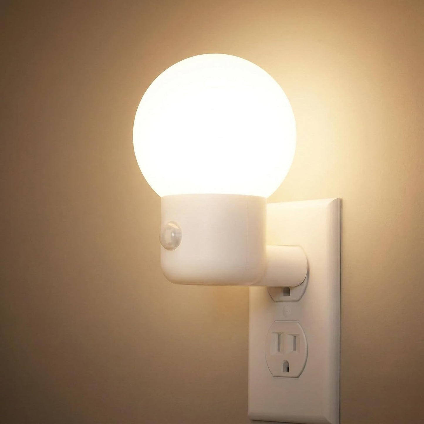Motion Sensor Night Light Plug in, 1W Ultra Bright LED Wall Lights, 4000K Natural White, Dusk to Dawn Auto On/Off for Hallway, Stairs, Bathroom, Kitchen