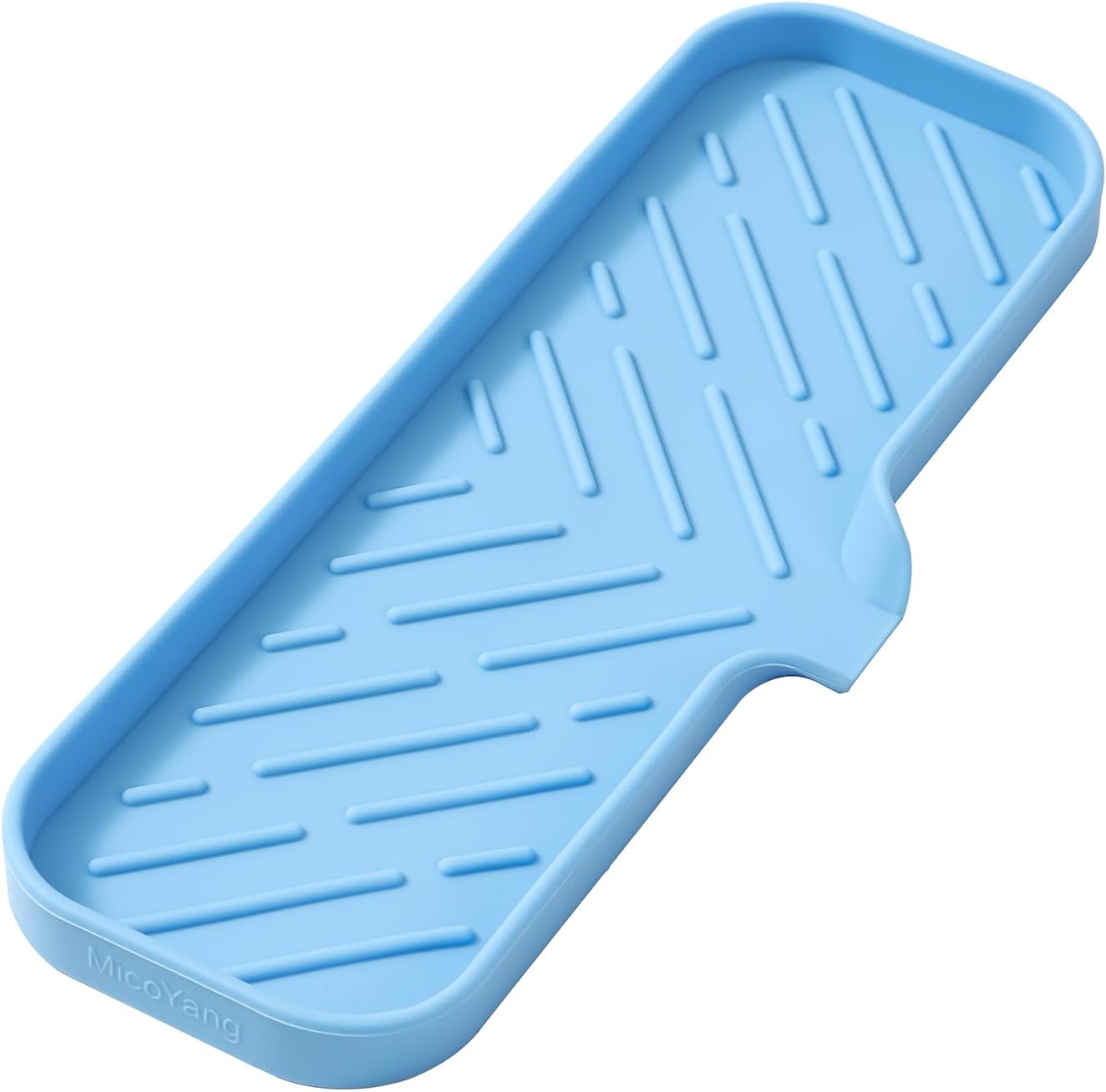 MicoYang Silicone Bathroom Soap Dishes with Drain Spout-Bathroom and Kitchen Sink Organizer,Sponge Holder,Dish Soap Tray,Perfect for Dispenser,Scrubber,Bottle,Cup on Sink or Counter-Coffee 4.9"×3.2"