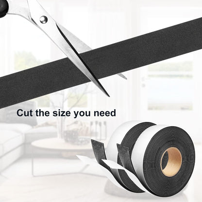 Seal Foam Tape,1/2 Inch W x 1/8 Inch T Weather Stripping for Door and Window,High Density Single Sided Closed Cell Door Insulation Weather Strip, 3 Rolls Total 50FT Black