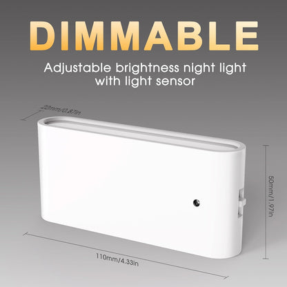 Briignite Motion Sensor Night Light, 2 Pack Motion Activation Night Lights Plug into Wall, Auto On Off, 0-100LM Dimmable Night Light Plug in, 3000K Warm White LED Nightlight for Kids Bedroom Hallway